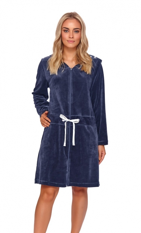 Szlafrok damski Doctor Nap SWO.1008.DEEP_BLUE