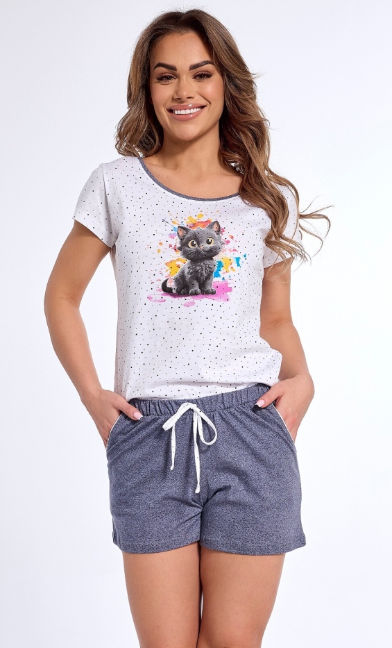 Piżama Cornette 053/299 Black Cat kr/r S-L damska