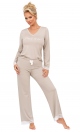 Piżama Simply Long Beige